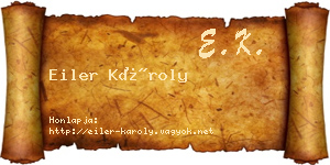Eiler Károly névjegykártya