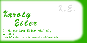 karoly eiler business card